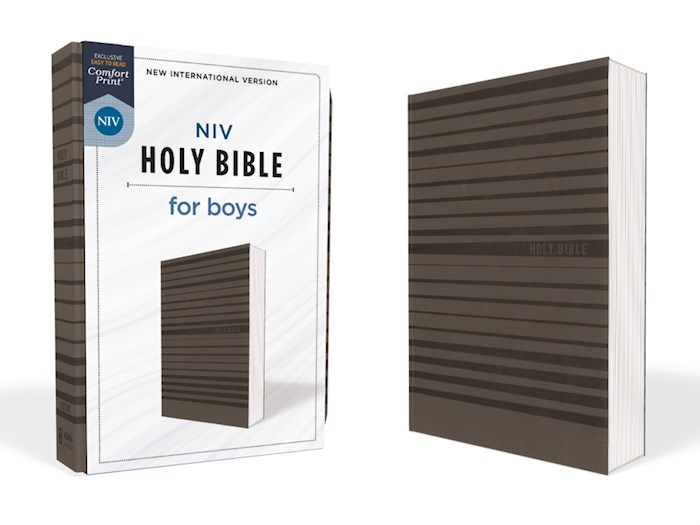 {=NIV Holy Bible For Boys/Soft Touch Edition (Comfort Print)-Gray Leathersoft}