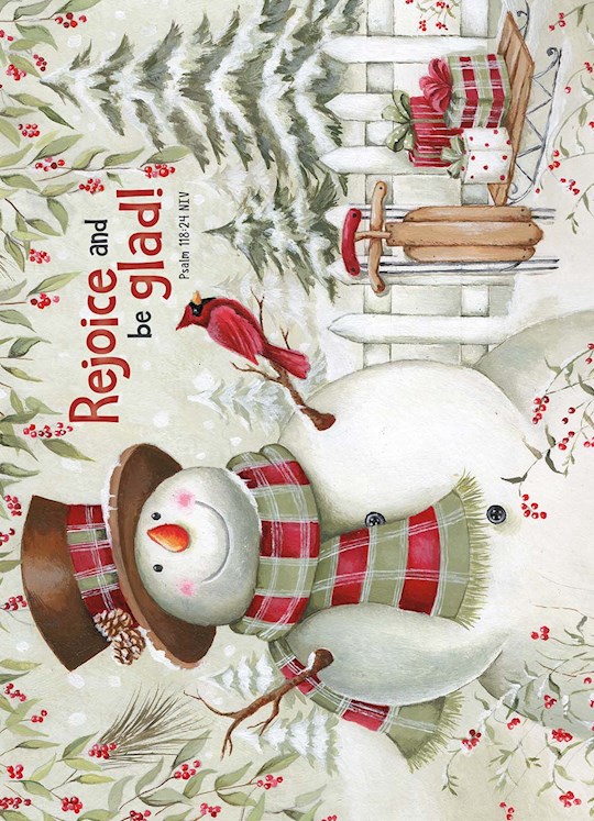 {=Card-Boxed-Christmas-Snowman With Sled (James 1:17 KJV) (Box Of 20)}