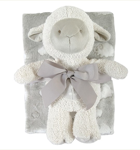 {=Lamb Blanket & Toy Set-Grey (2 Pieces)}