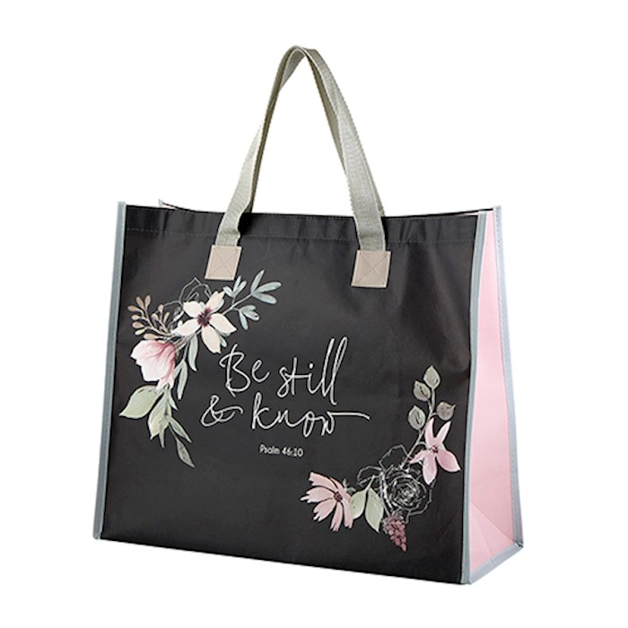 {=Tote Bag-Be Still & Know (16"" X 13.25"" W/7"" Gusset)-Nylon}