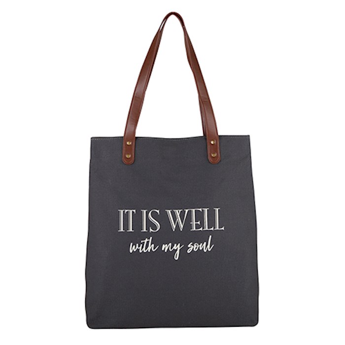 {=Tote Bag-It Is Well With My Soul (13.5"" X 16"" W/3"" Gusset)-Canvas}
