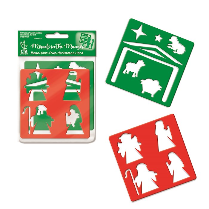 {=Christmas Stencil Set: Design Your Own Card (Set Of 2) (Pack Of 12)}