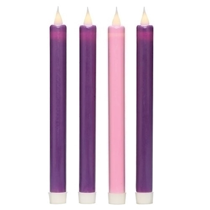 {=Advent Candle Set-LED Tapers (9") (Set Of 4)}