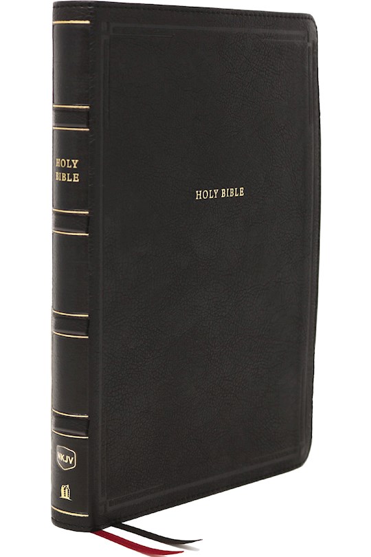 {=NKJV Center-Column Giant Print Deluxe Reference Bible (Comfort Print)-Black Leathersoft}