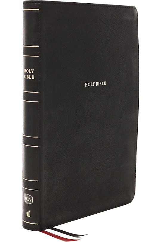 {=NKJV Center-Column Giant Print Reference Bible (Comfort Print)-Black Leathersoft}