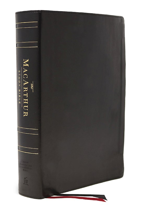 {=NASB MacArthur Study Bible (2nd Edition) (Comfort Print)-Black Genuine Leather Indexed}