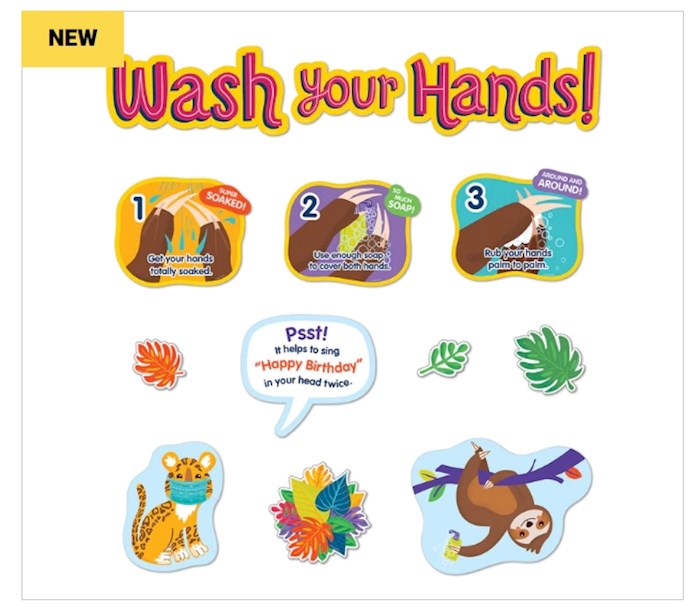 {=Bulletin Board Set-One World-Handwashing (45 pcs)}