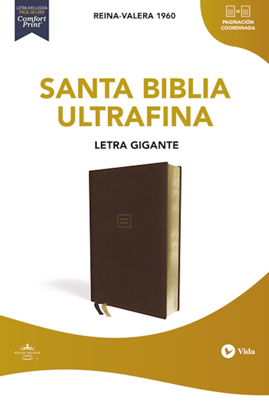 {=Span-RVR 1960 Ultrathin Giant Print Bible (Santa Biblia Ultrafina Letra Gigante)-Brown Leathersoft}