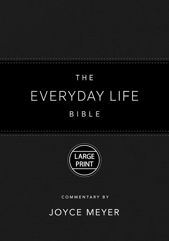 {=Amplified The Everyday Life Bible Large Print-Black LeatherLuxe}