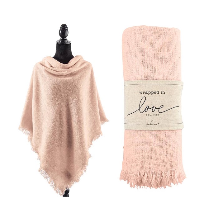 {=Blanket Scarf-Wrapped In Love-Blush (55" SQ)}