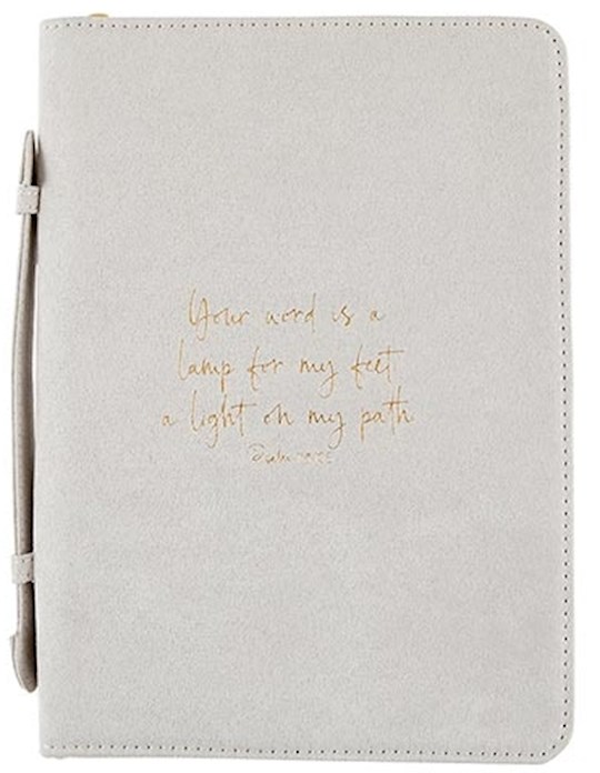 {=Bible Cover-Psalm 119:105-Grey (6 X 9)}