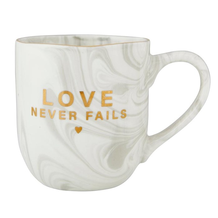 {=Mug-Simply Faith-Love Never Fails (3.75"H  12 Oz)}
