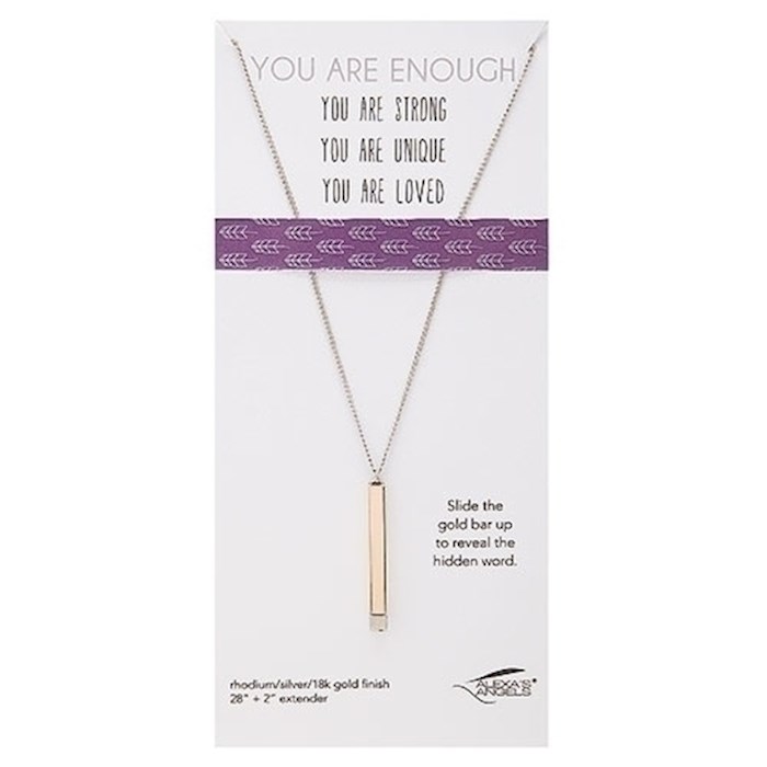 {=Necklace-Hidden Message-You Are Enough (28" w/2" ext)}