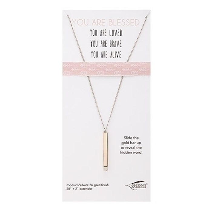 {=Necklace-Hidden Message-You Are Blessed (28" w/2" ext)}