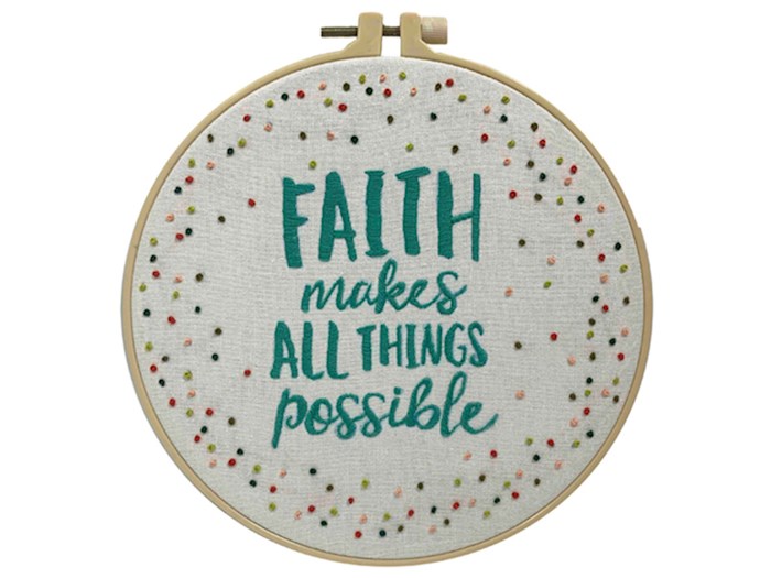 {=Embroidery Kit-Faith Makes All Things Possible (8")}