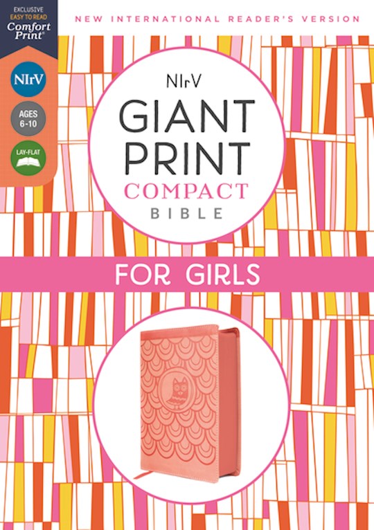 {=NIrV Giant Print Compact Bible For Girls (Comfort Print)-Peach Leathersoft}
