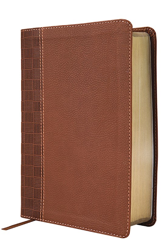 {=NIrV Giant Print Compact Bible (Comfort Print)-Brown Leathersoft}