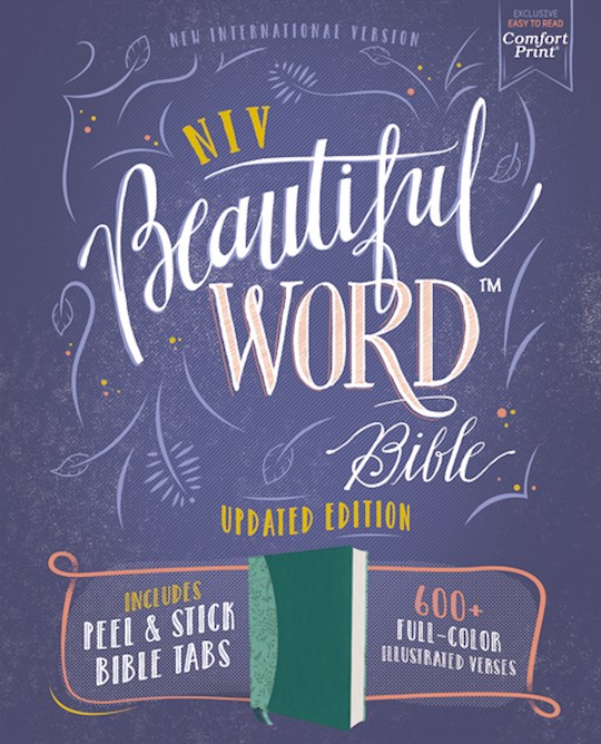 {=NIV Beautiful Word Bible  Updated Edition With Peel/Stick Bible Tabs (Comfort Print)-Teal Leathersoft}