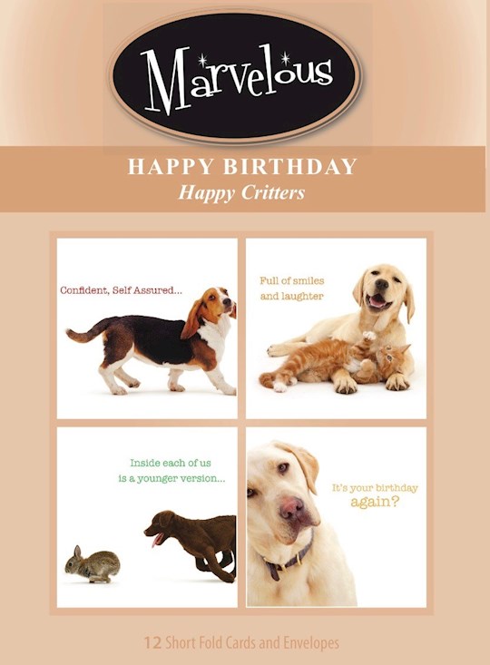 {=CARD-MARVELOUS HAPPY CRITTERS BIRTHDAY #186 (BOX OF 12)}