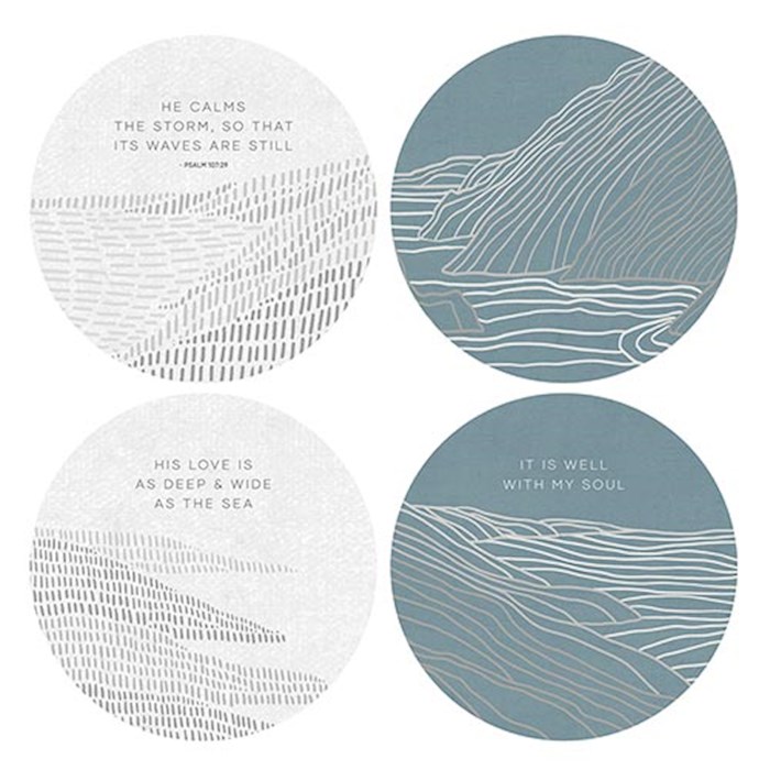 {=Coaster Set-It Is Well (Set Of 4)}