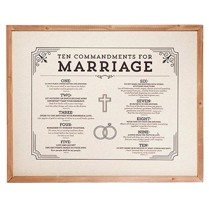 {=Wall Plaque-Ten Commandments For Marriage (21" x 17")}
