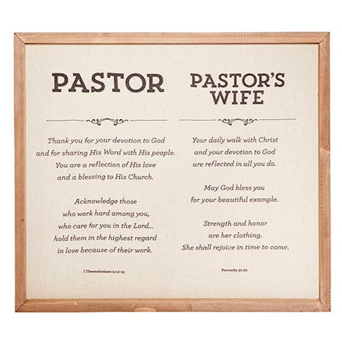 {=Wall Plaque-Pastor & Wife (17" x 15")}