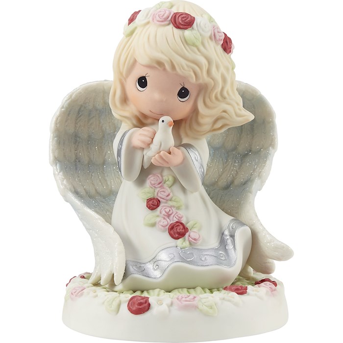 {=Figurine-Angel w/Dove (Bereavement) (5.25"H)}