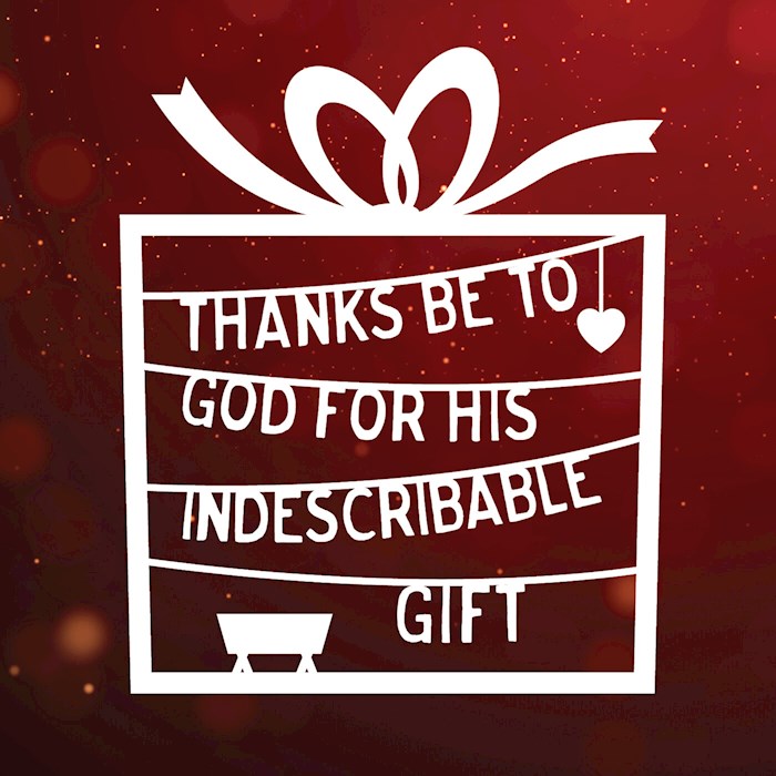 {=Boxed Cards: Pack of 6 (with env) - Thanks be to God for his indescribable gift!}