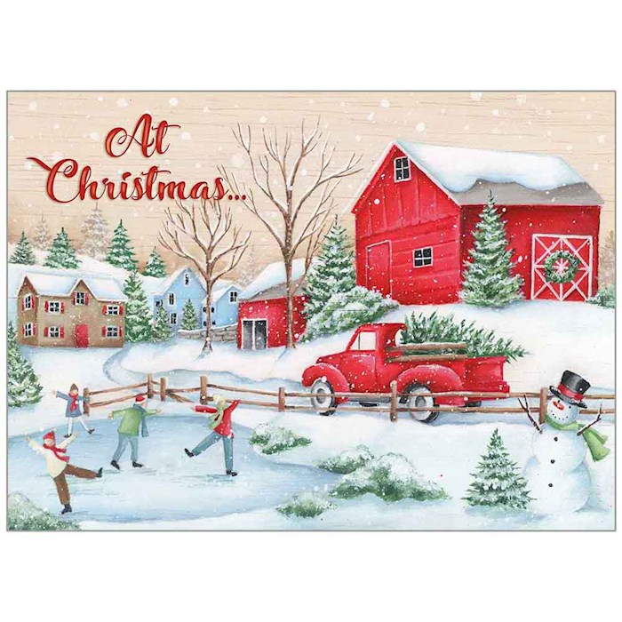 {=Card-Boxed-Christmas-Ice Skaters (Psalm 128:5 NIV)) (Box Of 20)}