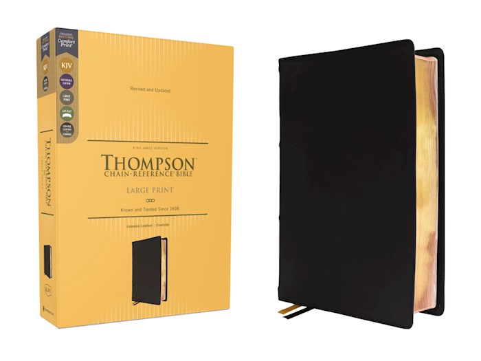 {=KJV Thompson Chain-Reference Bible/Large Print (Comfort Print)-Black Genuine Cowhide Leather}