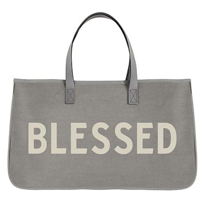 {=Canvas Tote-Blessed (20" x 11" w/6"Gusset)}