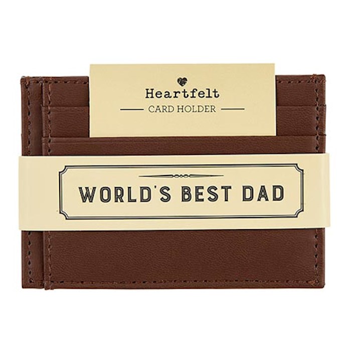{=Card Holder-Leather-Best Dad w/8 Card Slots (4" x 2.75")}