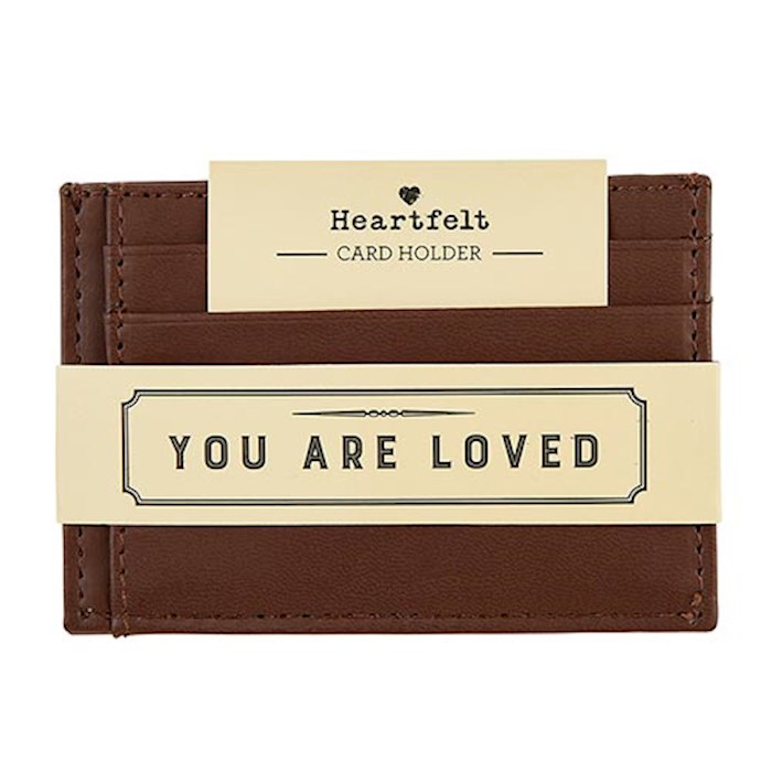 {=Card Holder-Leather-You Are Loved w/8 Card Slots (4" x 2.75")}