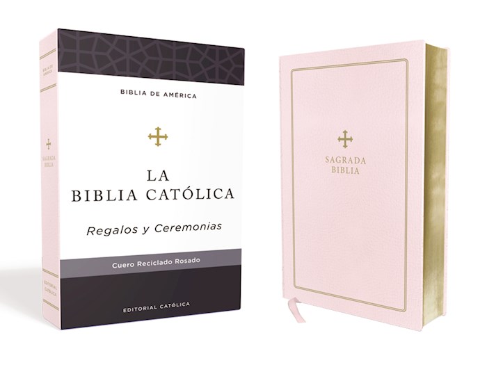 {=Span-LBLA Catholic Keepsake Bible (La Biblia Catolica Regalos y Cermonias)-Rose Bonded Leather}