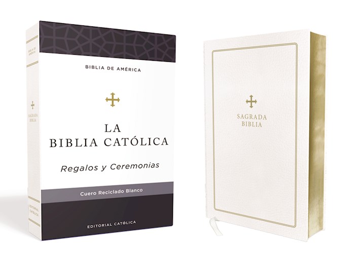 {=Span-LBLA Catholic Keepsake Bible (La Biblia Catolica Regalos Y Ceremonias)-White Bonded Leather}