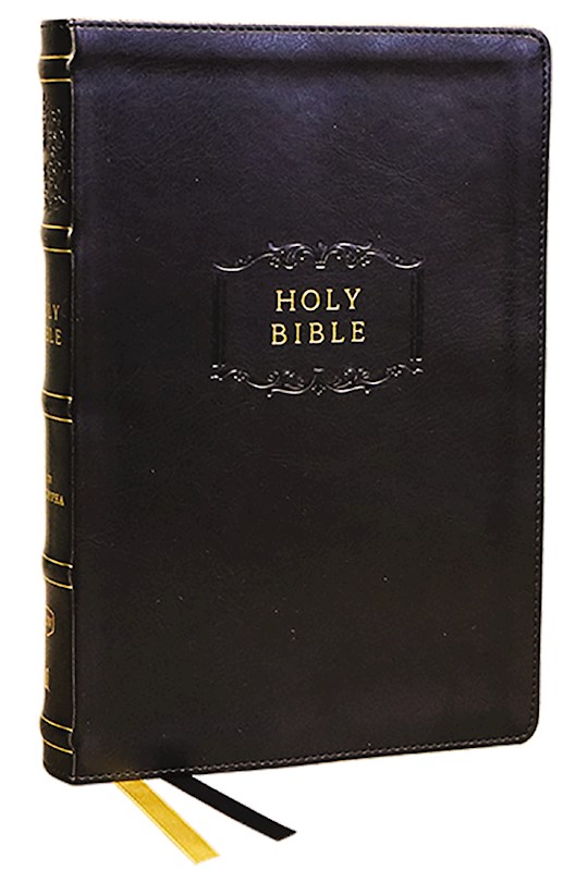 {=KJV Center-Column Reference Bible With Apocrypha (Comfort Print)-Black Leathersoft}