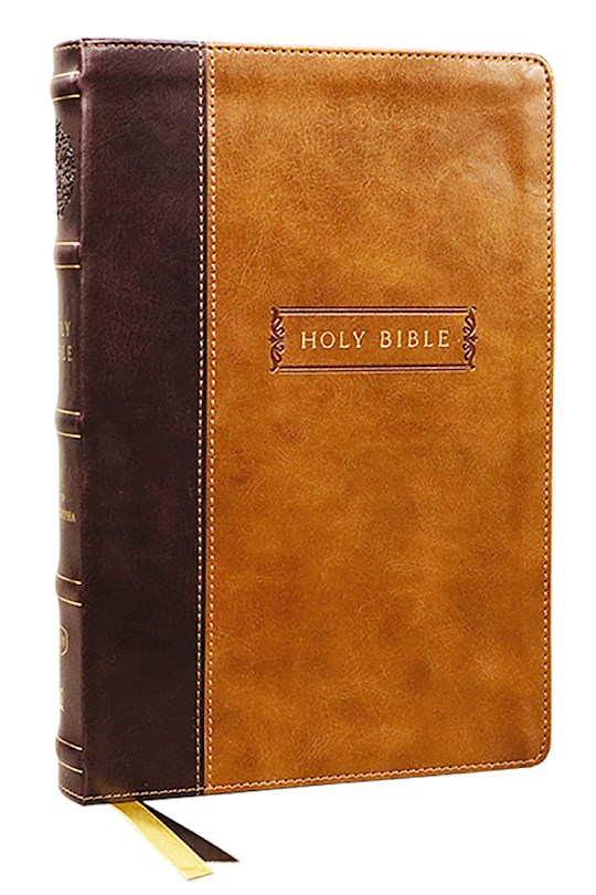 {=KJV Center-Column Reference Bible With Apocrypha (Comfort Print)-Brown Leathersoft}