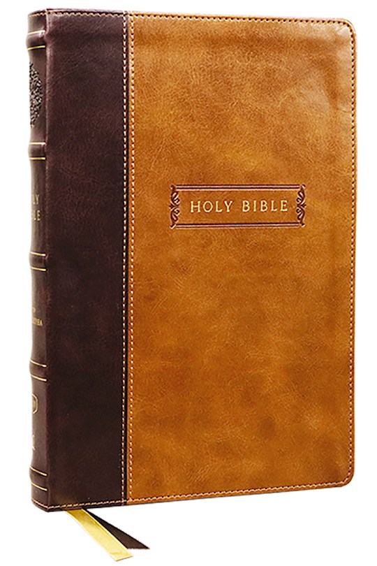 {=KJV Center-Column Reference Bible With Apocrypha (Comfort Print)-Brown Leathersoft Indexed}