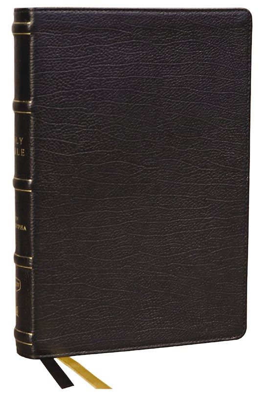 {=KJV Center-Column Reference Bible With Apocrypha (Comfort Print)-Black Genuine Leather}