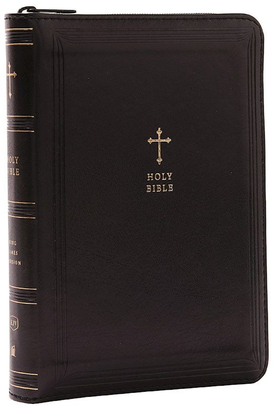 {=KJV Compact Reference Bible (Comfort Print)-Black Leathersoft With Zipper}