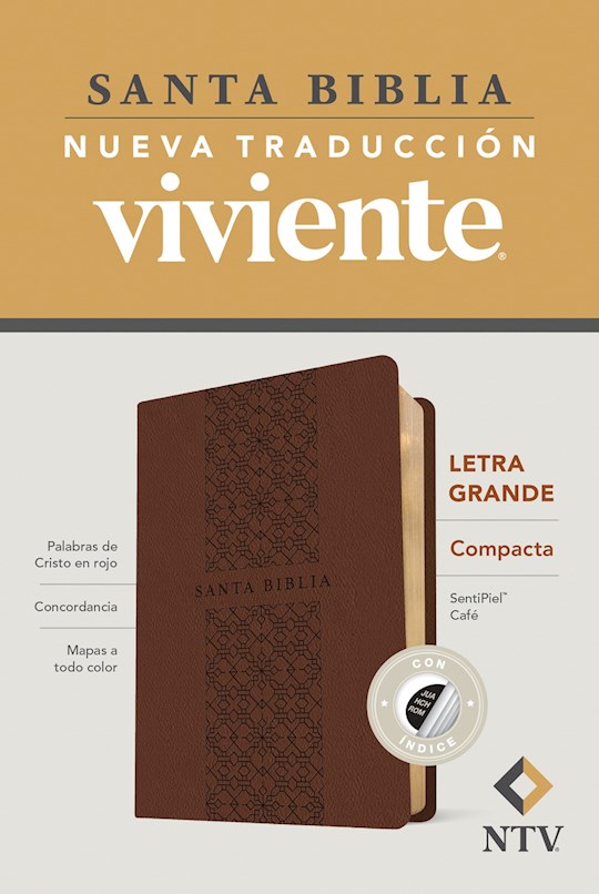 {=Span-NTV Compact Large Print Bible (Santa Biblia Edicion Compacta  Letra Grande)-Brown LeatherLike Indexed}