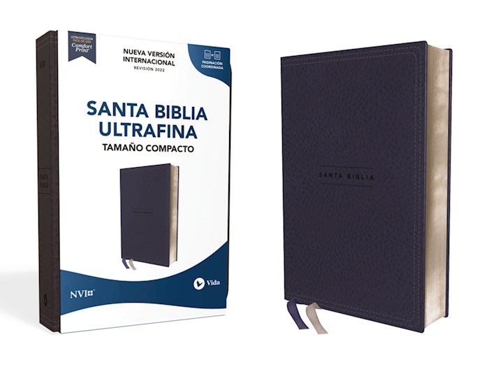 {=Span-NIV Ultrathin Compact Bible-(Santa Biblia  Texto revisado 2022  Ultrafina  Tamano Compacto)-Navy Blue Leathersoft}