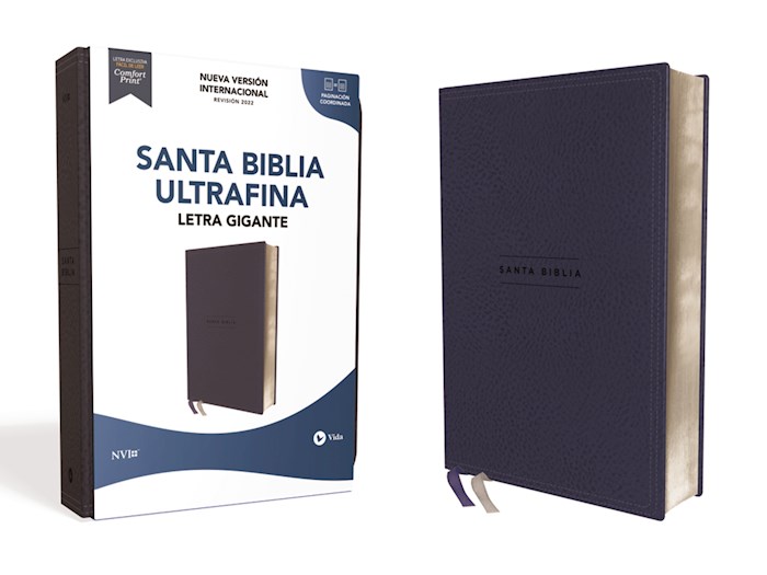 {=Span-NIV Ultrathin Giant Print Bible (Revised Text 2022) (Santa Biblia Ultrafina  Letra Grande)-Navy Leathersoft}