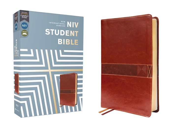 {=NIV Student Bible (Comfort Print)-Brown Leathersoft}