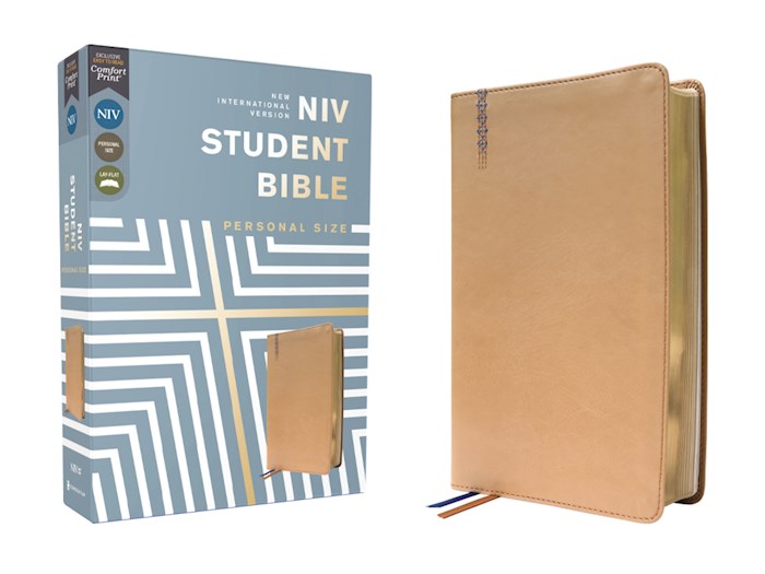 {=NIV Student Bible/Personal Size (Comfort Print)-Tan Leathersoft}