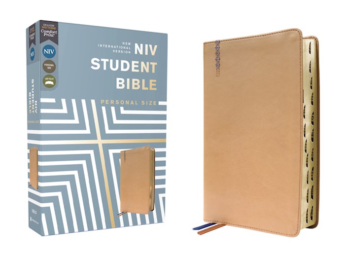 {=NIV Student Bible/Personal Size (Comfort Print)-Tan Leathersoft Indexed}