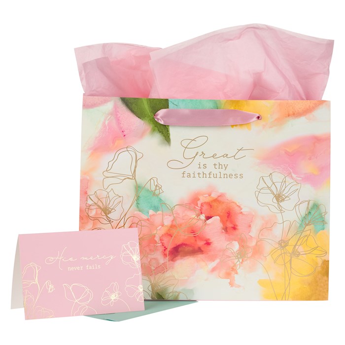 {=Gift Bag w/Card-Large Landscape-Great Is Thy Faithfulness}