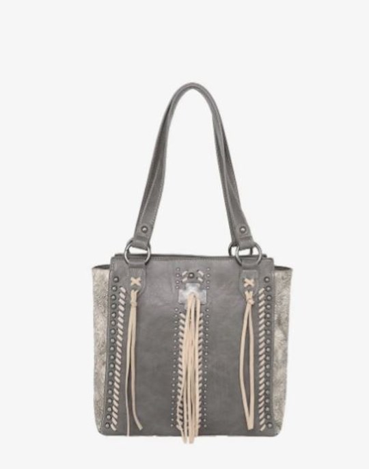 {=Tote-Cross With Tassel (Concealed Carry)-Gray}