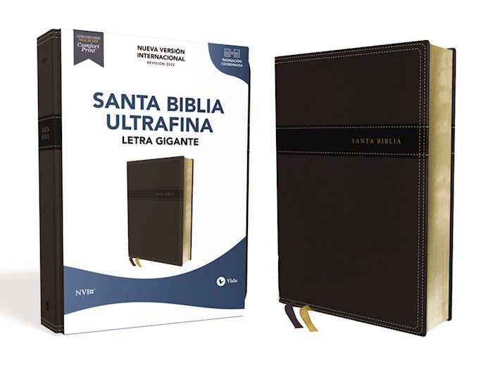 {=Span-NIV Ultrathin Giant Print Bible (Revised Text 2022) (Santa Biblia Ultrafina  Letra Grande)-Black Leathersoft}