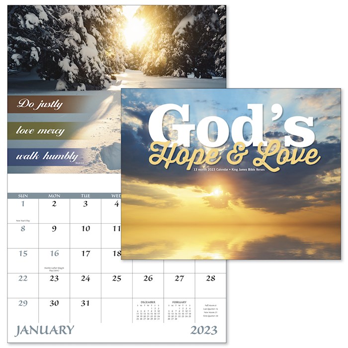 {=Calendar-2023-God's Hope & Love 13 Month (#AW1025R) (Pack Of 2)}